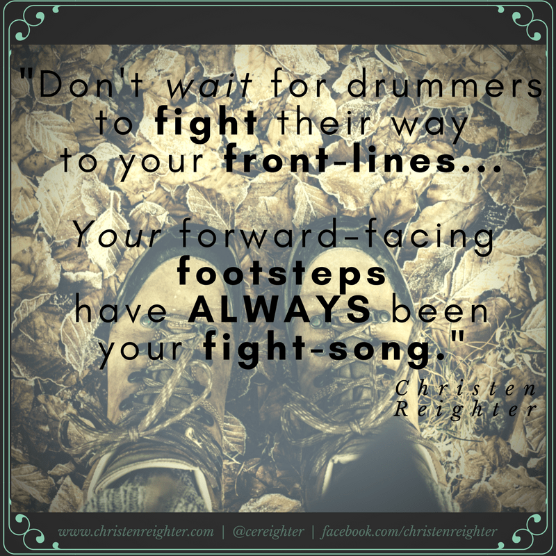 Footsteps Fight Song Quote Art
